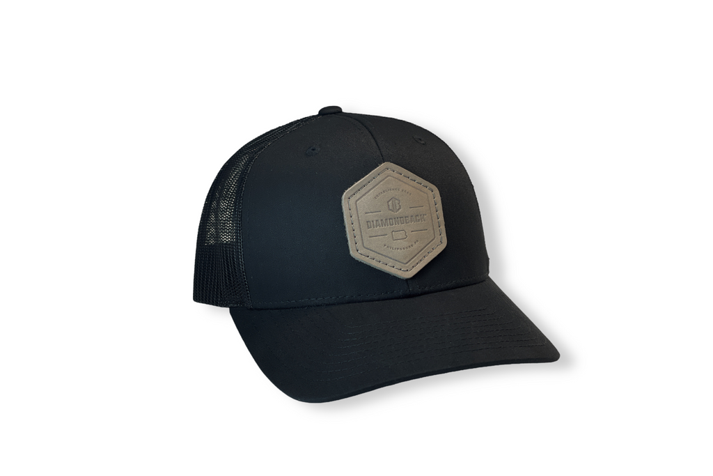 Leather Seal Patch Trucker Hat – DiamondBack Covers